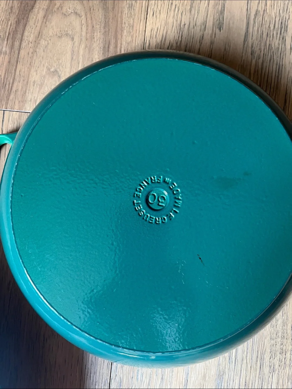 Le Creuset Emerald Green Cast Iron Covered Skillet